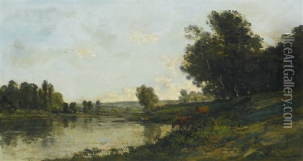 Bord De L'oise Oil Painting - Charles Francois Daubigny