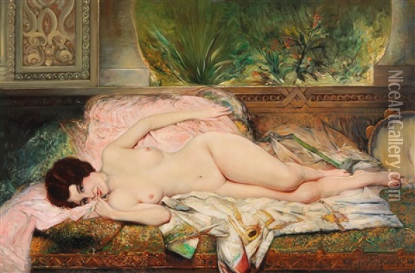 Reclining Beauty Oil Painting - Eduard Ansen-Hofmann