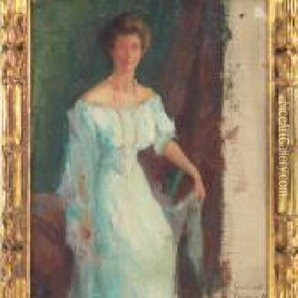 Portrait Of A Woman Oil Painting - Pauline Lennards Palmer