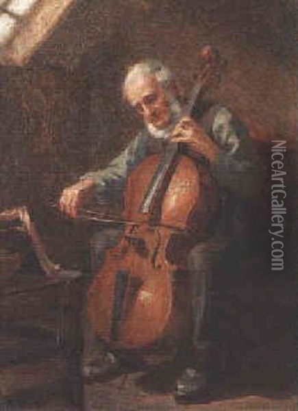 The Musician Oil Painting - Ralph Hedley