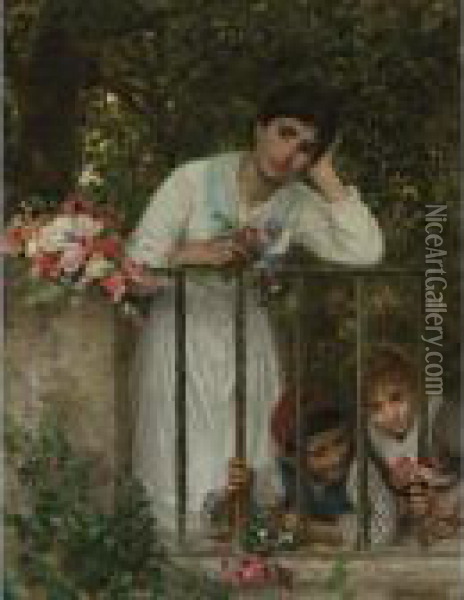 Gathering Bouquets Oil Painting - Sophie Gengembre Anderson