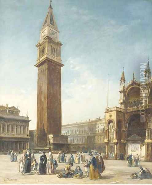 St. Mark's Square, Venice Oil Painting - Edward Prichett