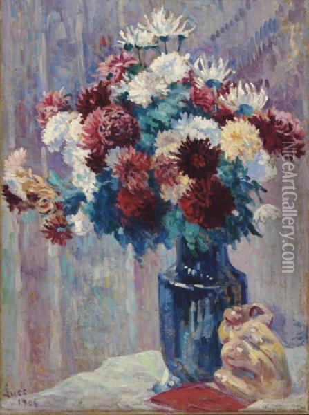 Bouquet De Fleurs Oil Painting - Maximilien Luce