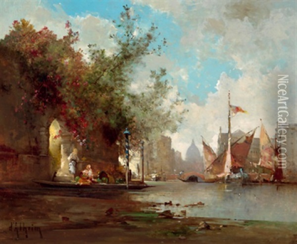Partie In Venedig Oil Painting - Jean d' Alheim