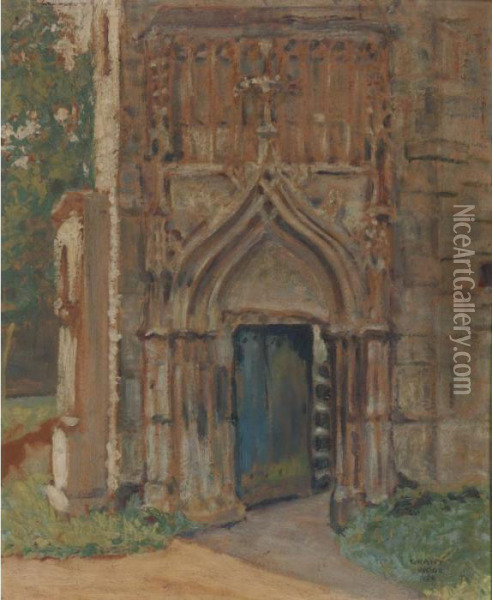 Door To Old Chateau, Perigneux Oil Painting - Grant Wood