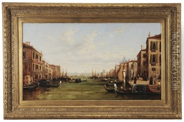 View Of A Venetian Canal Oil Painting - Alfred Pollentine