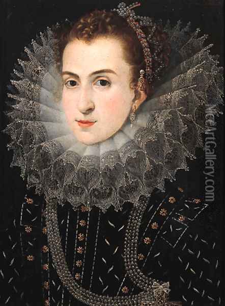 Portrait of a noblewoman Oil Painting - Frans, the Elder Pourbus