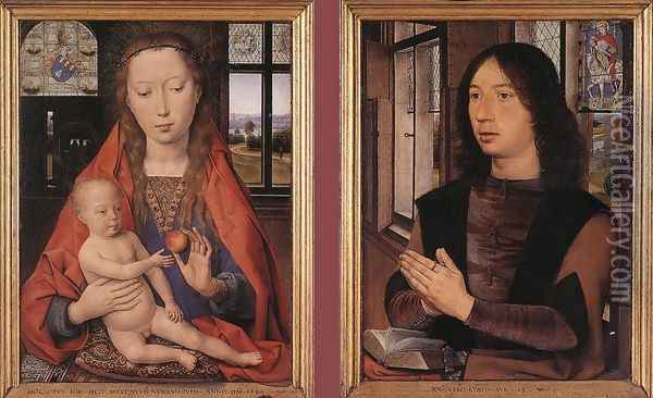 Diptych of Maarten Nieuwenhove 1487 Oil Painting - Hans Memling