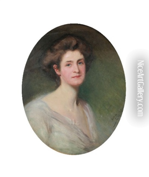 Portrait Of A Lady Oil Painting - John Saint-Helier Lander