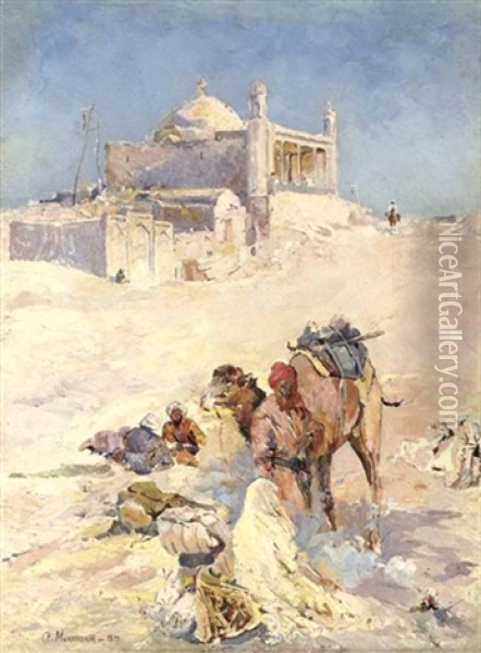 A Central Asian Scene Oil Painting - Konstantin Egorovich Makovsky