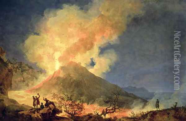 Vesuvius Erupting Oil Painting - Pierre-Jacques Volaire