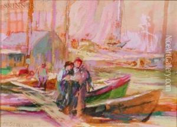 In The Harbor Oil Painting - Frederick Lincoln Stoddard