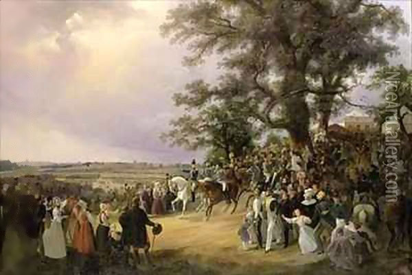Review in Ladugardsgarde Fields During Tsar Nicholas' Visit in 1838 Oil Painting - Baron Karl-Stefan Bennet