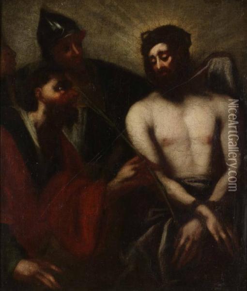 Jesus Begabbas. Uppfodrad Duk 67 X 63 Cm Oil Painting - Sir Anthony Van Dyck