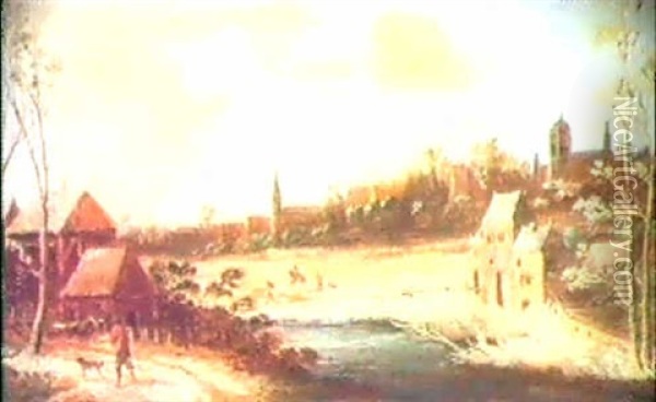 Scene Villageoise Oil Painting - Frans de Momper