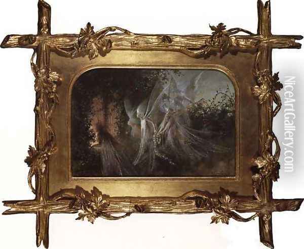 Fairies Looking through a Gothic Arch Oil Painting - John Anster Fitzgerald
