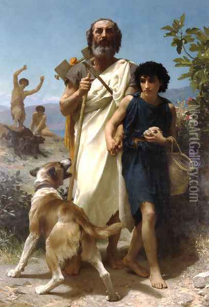 Homer and His Guide Oil Painting - William-Adolphe Bouguereau