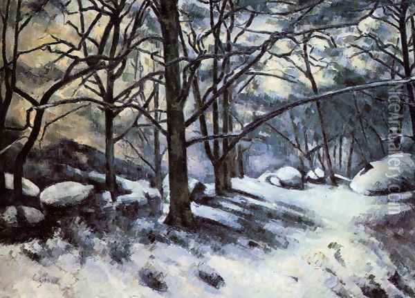 Melting Snow Fontainbleau Oil Painting - Paul Cezanne
