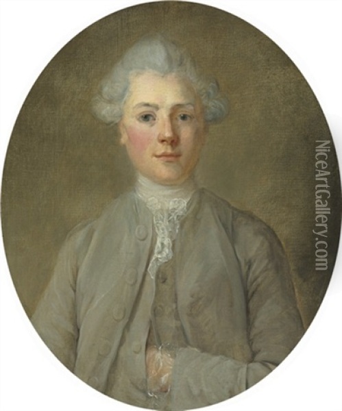 Portrait Of A Young Boy Oil Painting - Jean-Baptiste Perronneau
