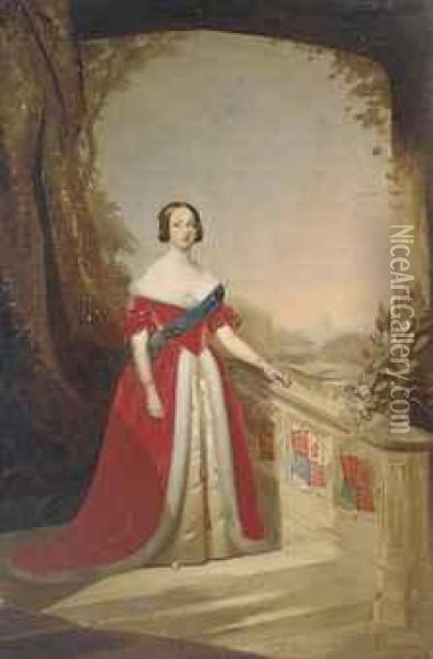 Queen Victoria Oil Painting - Franz Xavier Winterhalter