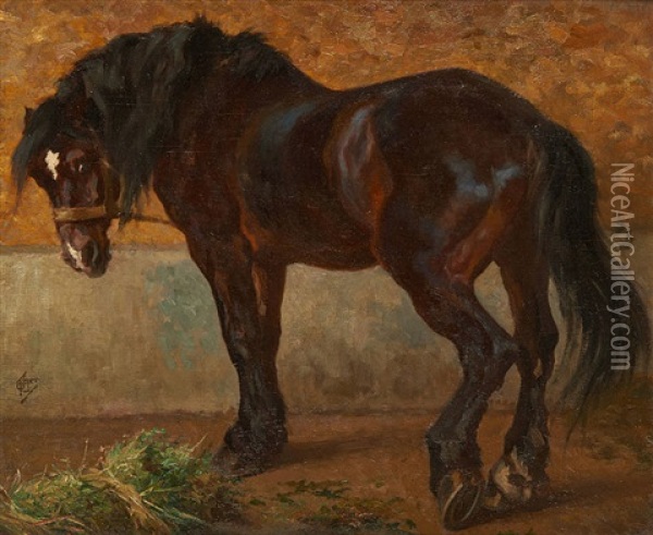Cheval De Trait Oil Painting - Ferdinand Oger