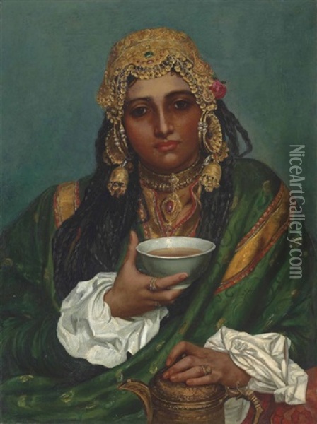 Martaba, A Kashmiree Nautch Girl Oil Painting - Valentine Cameron Prinsep