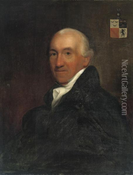 Portrait Of Rogier Gerard Van Polanen, Half-length, In A Blackcostume With A White Jabot Oil Painting - Charles Howard Hodges