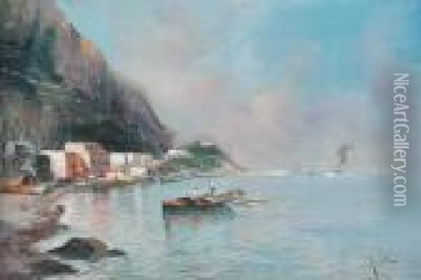 Pescatori Sul Mare Oil Painting - Oscar Ricciardi