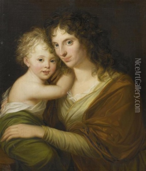 Mutter Und Kind Oil Painting - Friedrich Georg Weitsch
