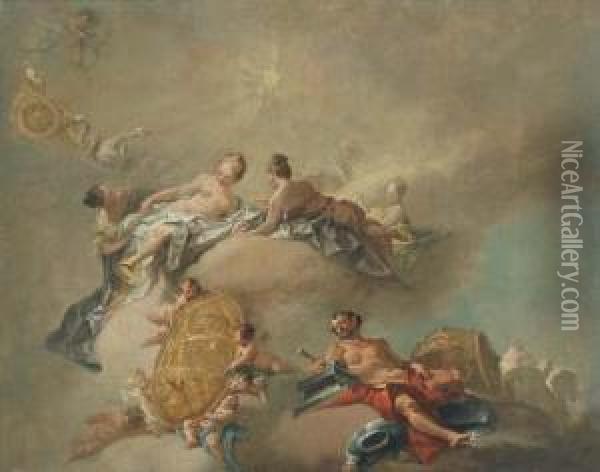 Etude Pour Un Plafond: Venus Et Vulcain Oil Painting - Giovanni Battista Crosato