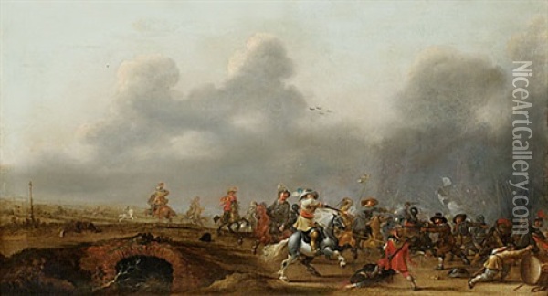 Bataljscen Fran 30-ariga Kriget Oil Painting - Jan Asselijn