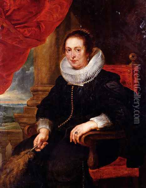 Portrait Of A Woman Probably His Wife Oil Painting - Peter Paul Rubens