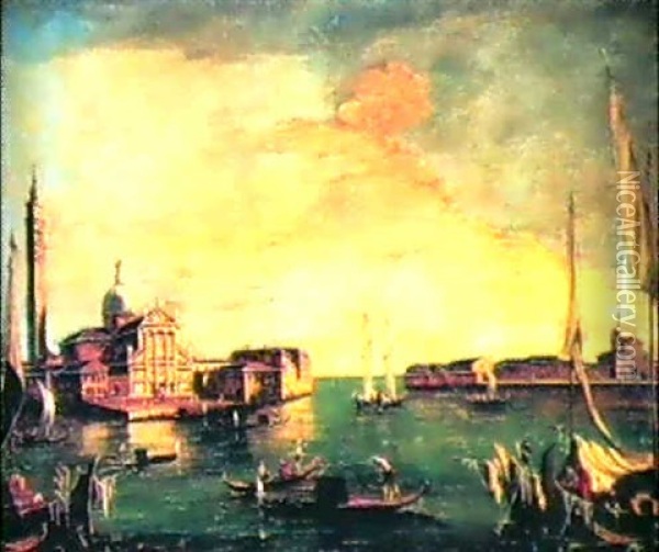 Veduta Del Bacino Di San Marco Oil Painting - Giuseppe Ponga