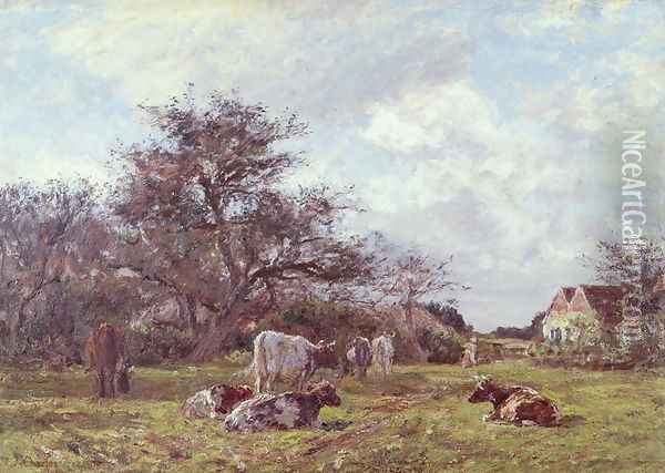 On a Sussex Farm Oil Painting - James Charles