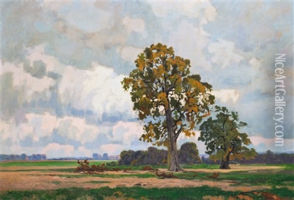 Weite Herbstlandschaft In Der Mark Oil Painting - Karl Oenike