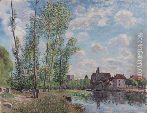 Moret, Vue Du Loing A¢a‚¬a€œ Apres-Midi De Mai Oil Painting - Alfred Sisley