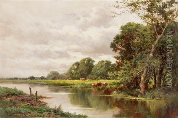 The Avon - Near Stratford Oil Painting - Henry H. Parker