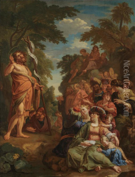 Saint John The Baptist Preaching In The Wilderness Oil Painting - Ignatius De Roore
