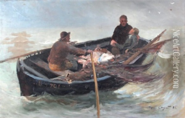 La Barque Oil Painting - Eugene Chigot