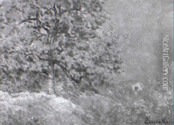 Oak Tree On A Hillside Oil Painting - John Joseph Enneking