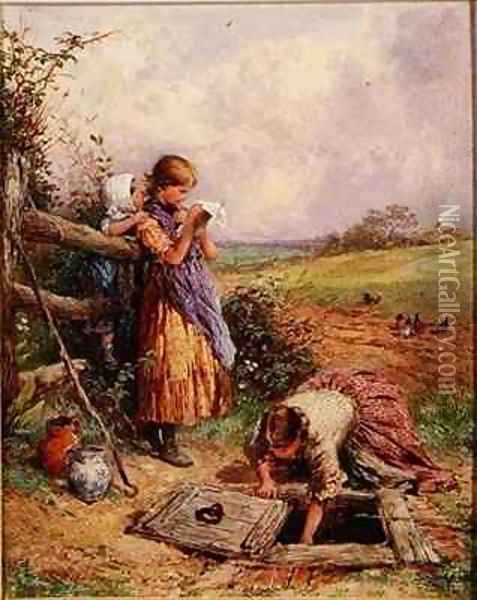 At The Well Oil Painting - Myles Birket Foster