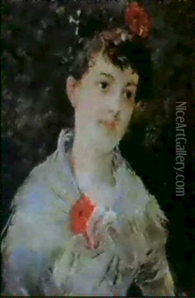 Portrait De Femme Oil Painting - Harry Humphrey Moore