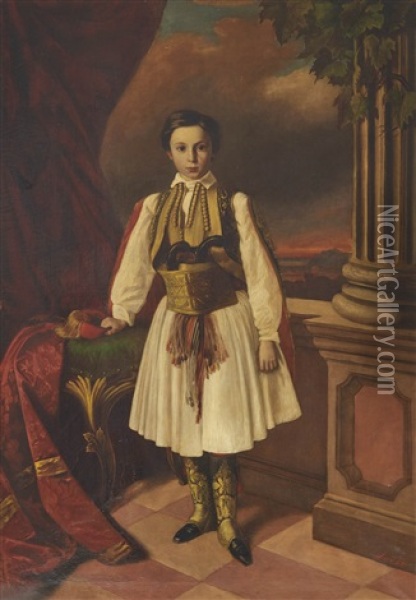 Portrait Of A Young Hungarian Nobleman Oil Painting - Zsigmond Dux