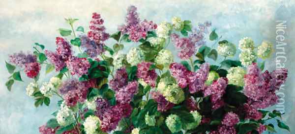 Lilacs Oil Painting - Hungarian School