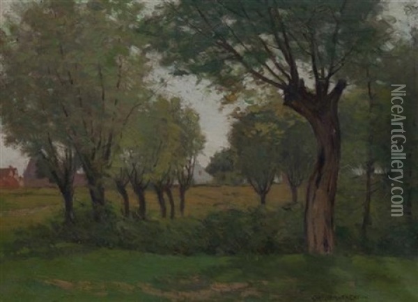 Spring Shades Of Green Oil Painting - Charles Warren Eaton