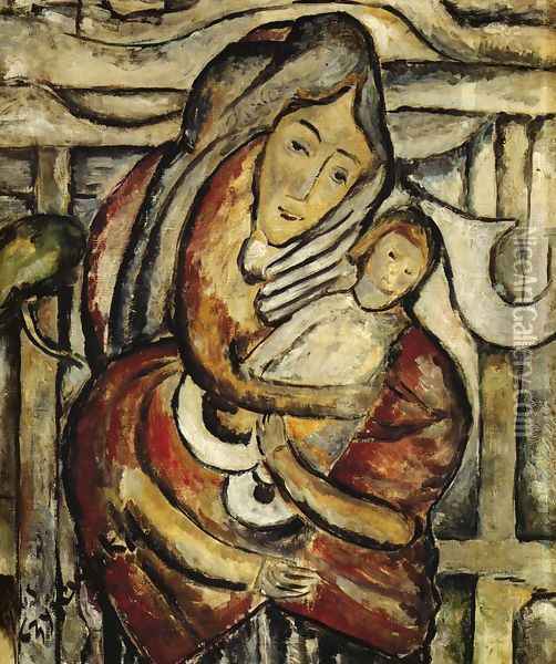 Madonna and Child Oil Painting - Tytus Czyzewski