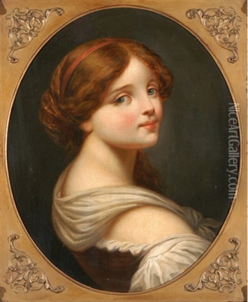 Bildnis Eines Madchen Oil Painting - Jeanne-Philiberte Ledoux