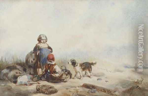 Children in the dunes Oil Painting - Herman Frederik Carel ten Kate