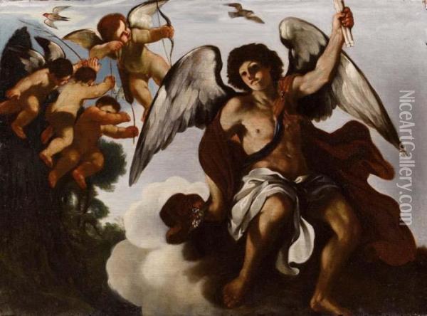 Gruppo Di Angeli Oil Painting - Guercino