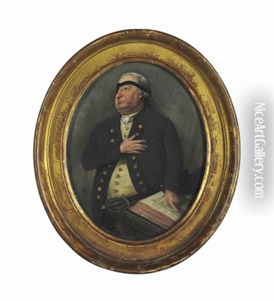 Portrait Of Captain Thomas Webb (after Lewis Vaslet (english, 1743-1808) Oil Painting - Thomas Redmond